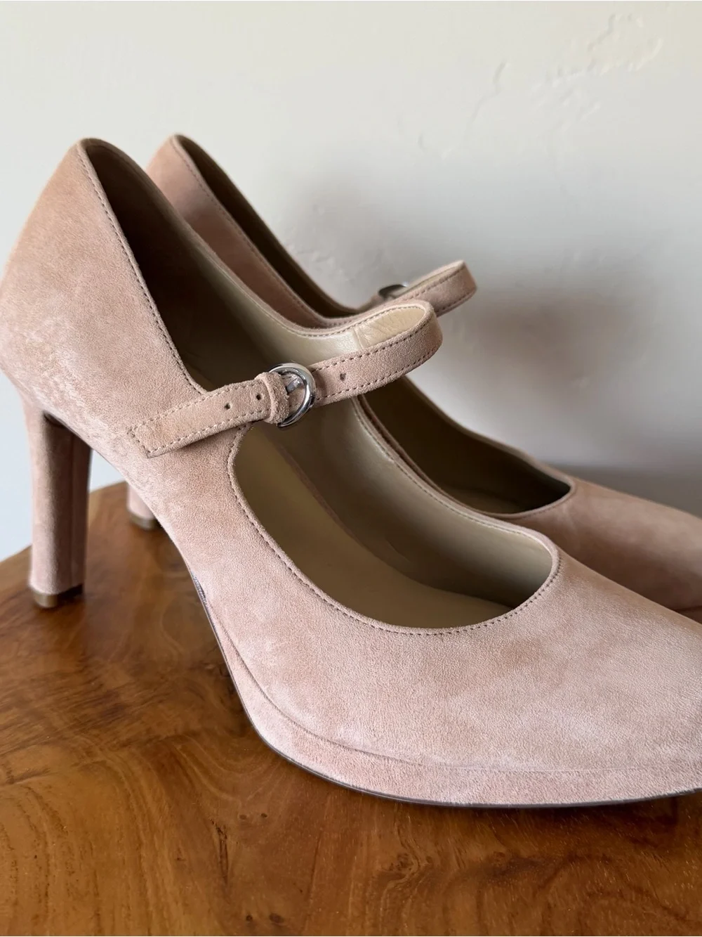 Naturalizer Talissa Womens Tan Suede Mary Jane Platform Pumps Heels 7.5 W